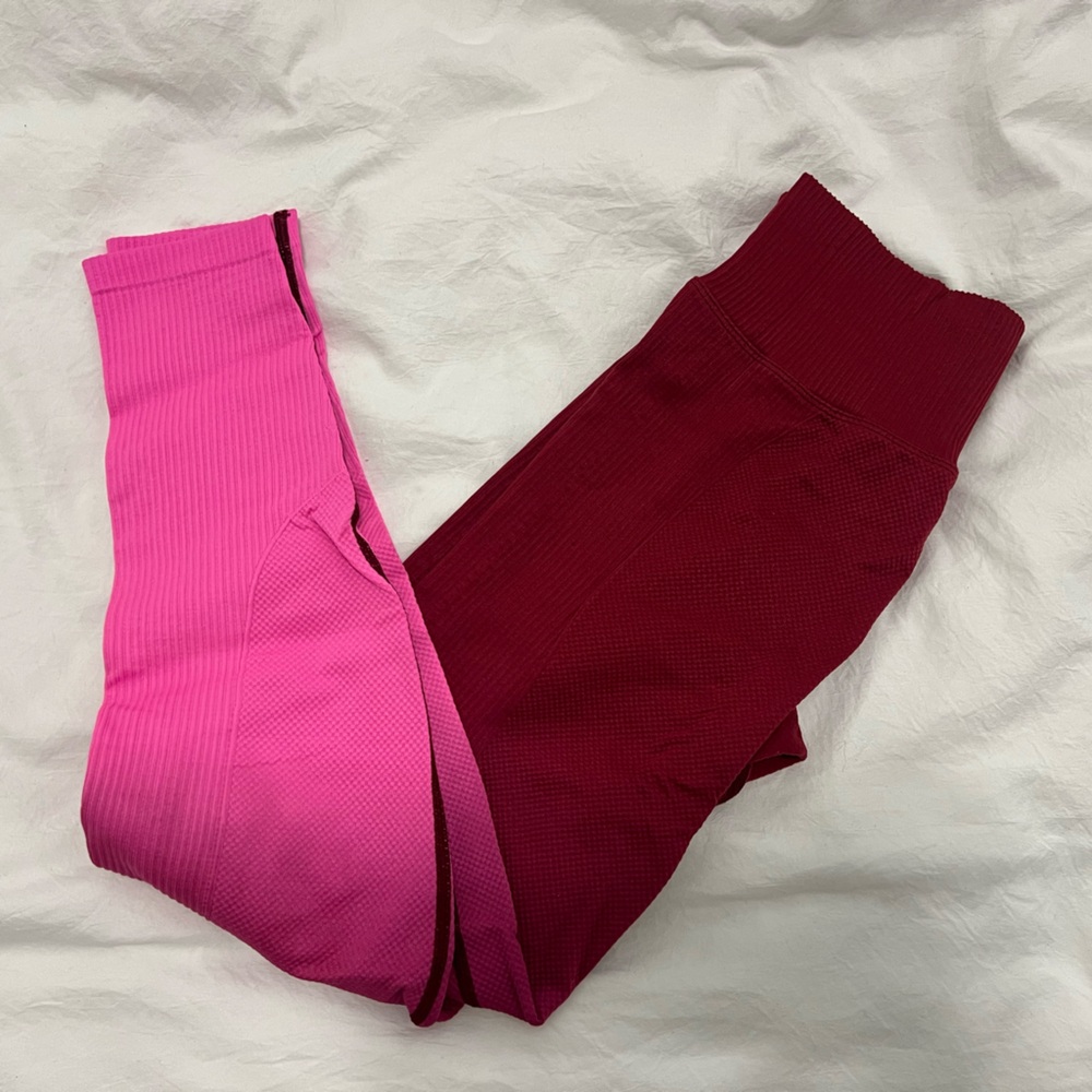 PINK Victoria's Secret Pink and Red Leggings